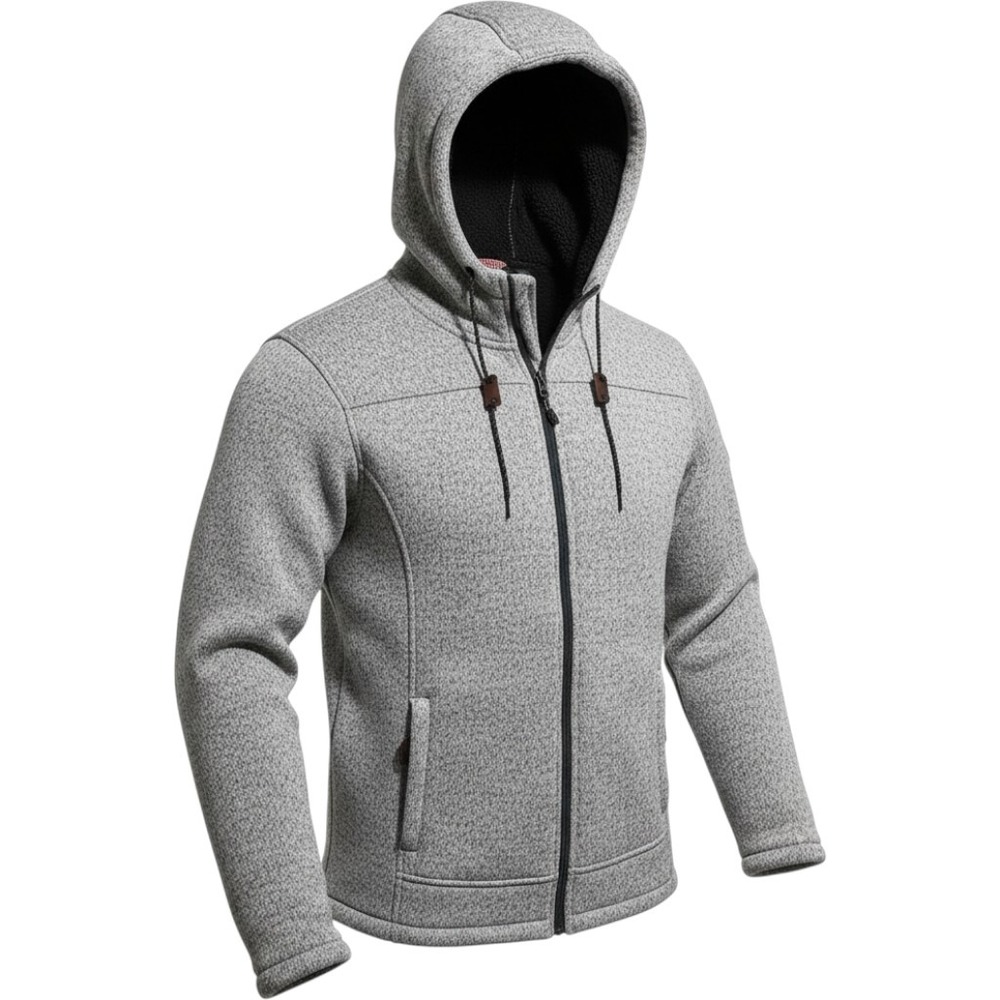 Free Country Mens Grey Marl Fleece Lined Full Zip Hoodie Jacket Size M